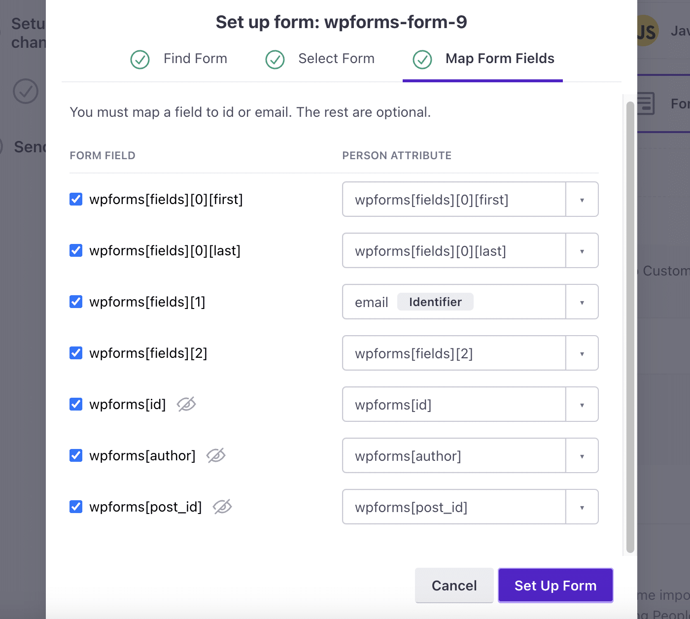 Map Form Fields