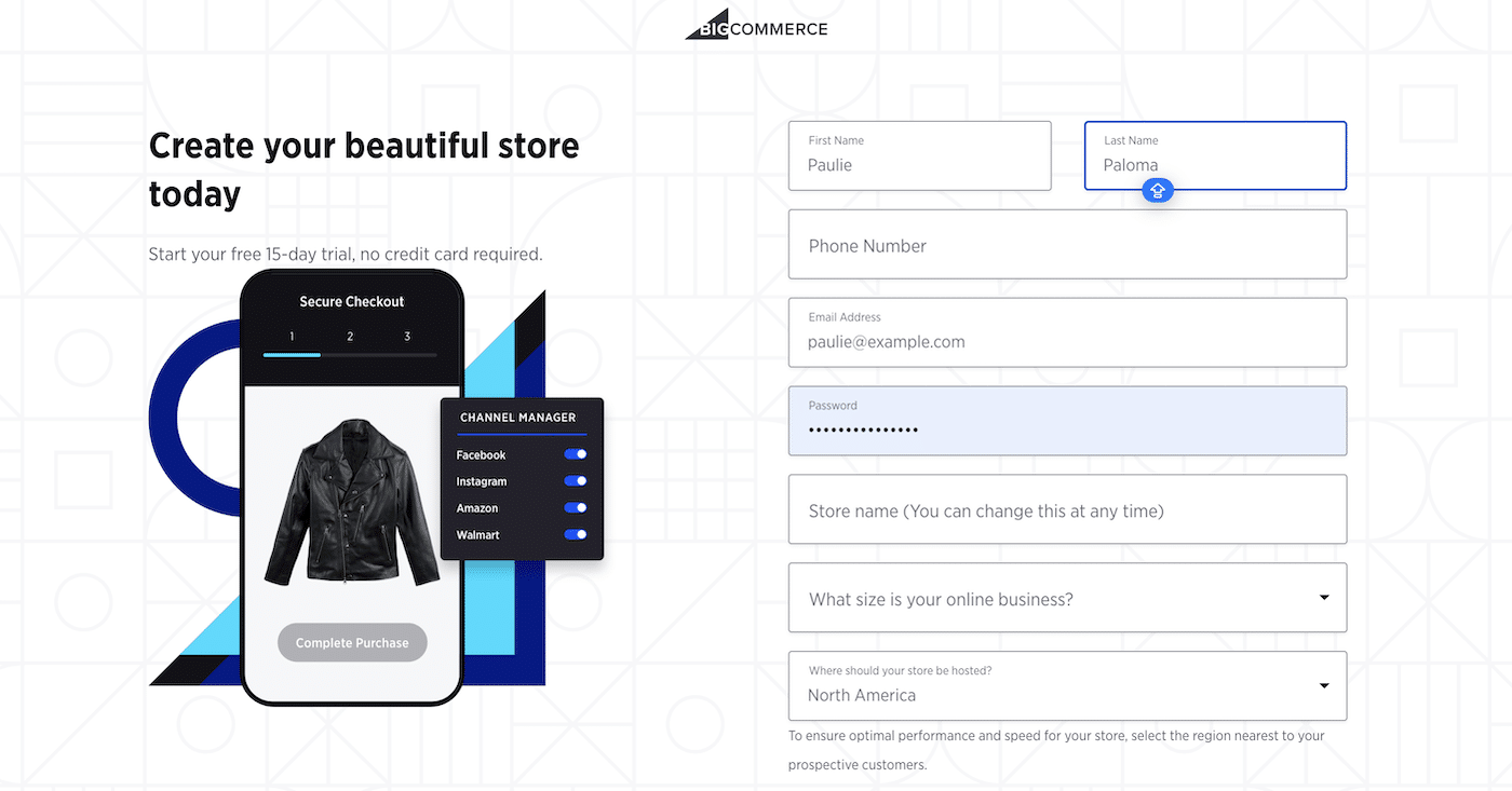 Sign Up for BigCommerce