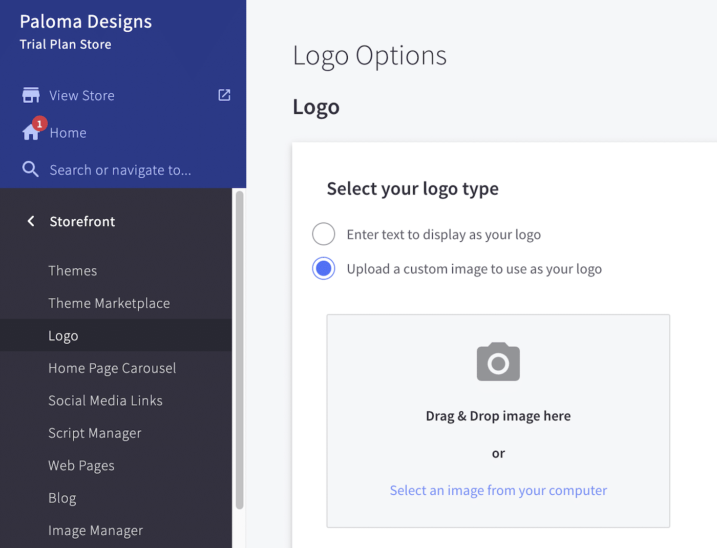 Upload Logo to BigCommerce Store