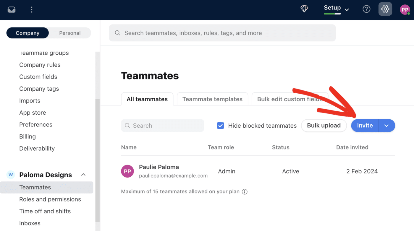 Add Teammates to Front