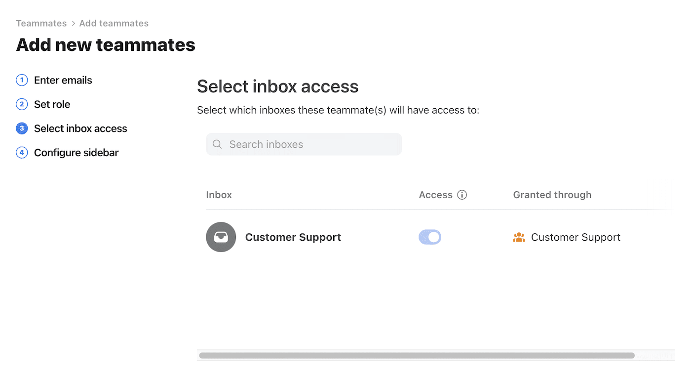 Choose Inbox Access