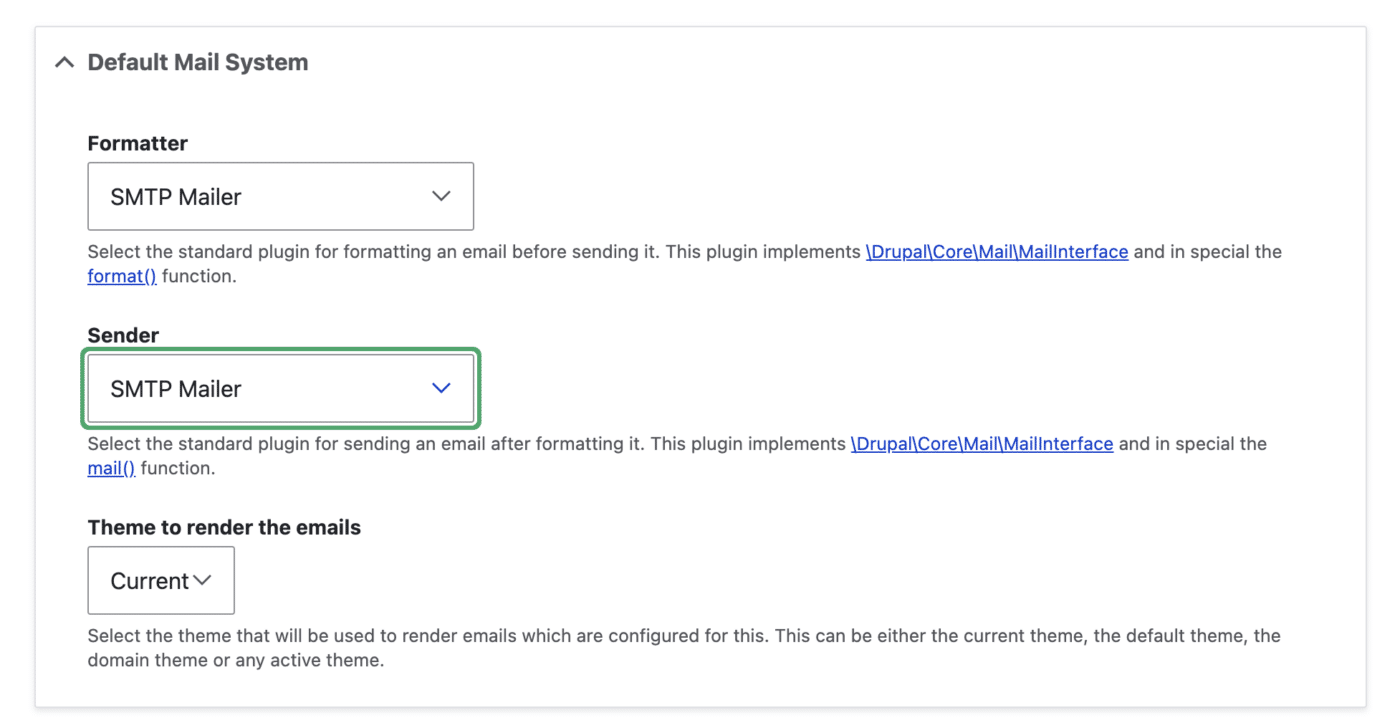 Configure Drupal Mail Settings