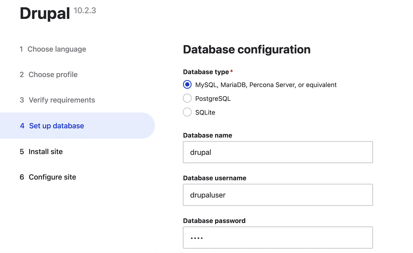 Drupal Database Config