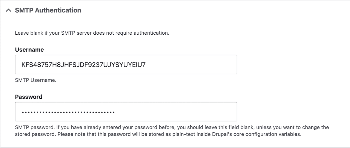 Drupal SMTP Authentication