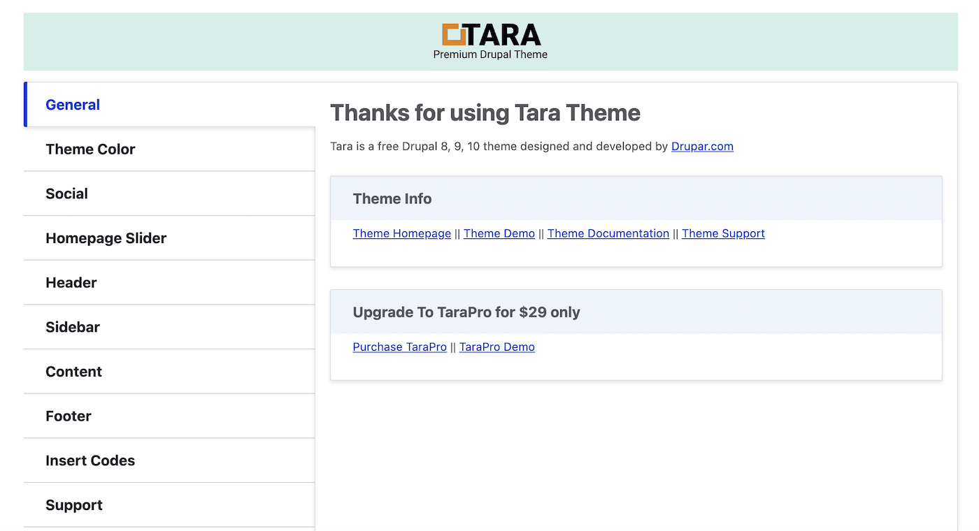 Drupal Theme Settings