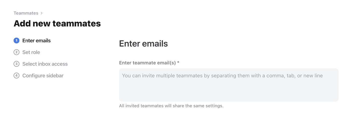 Enter Teammate Emails