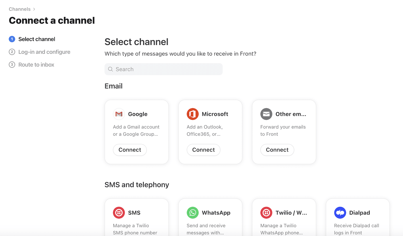 Front Communication Channels