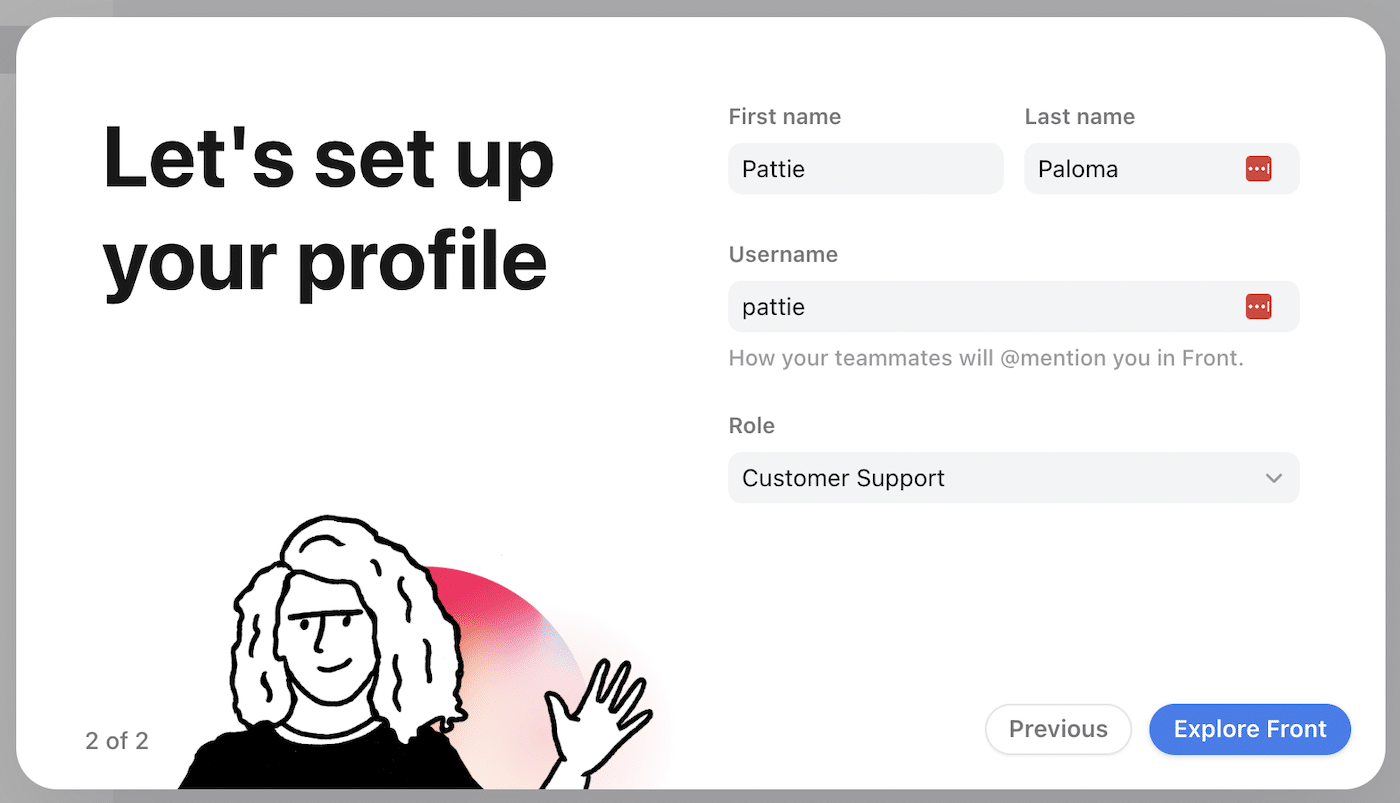 Set Up Front Profile