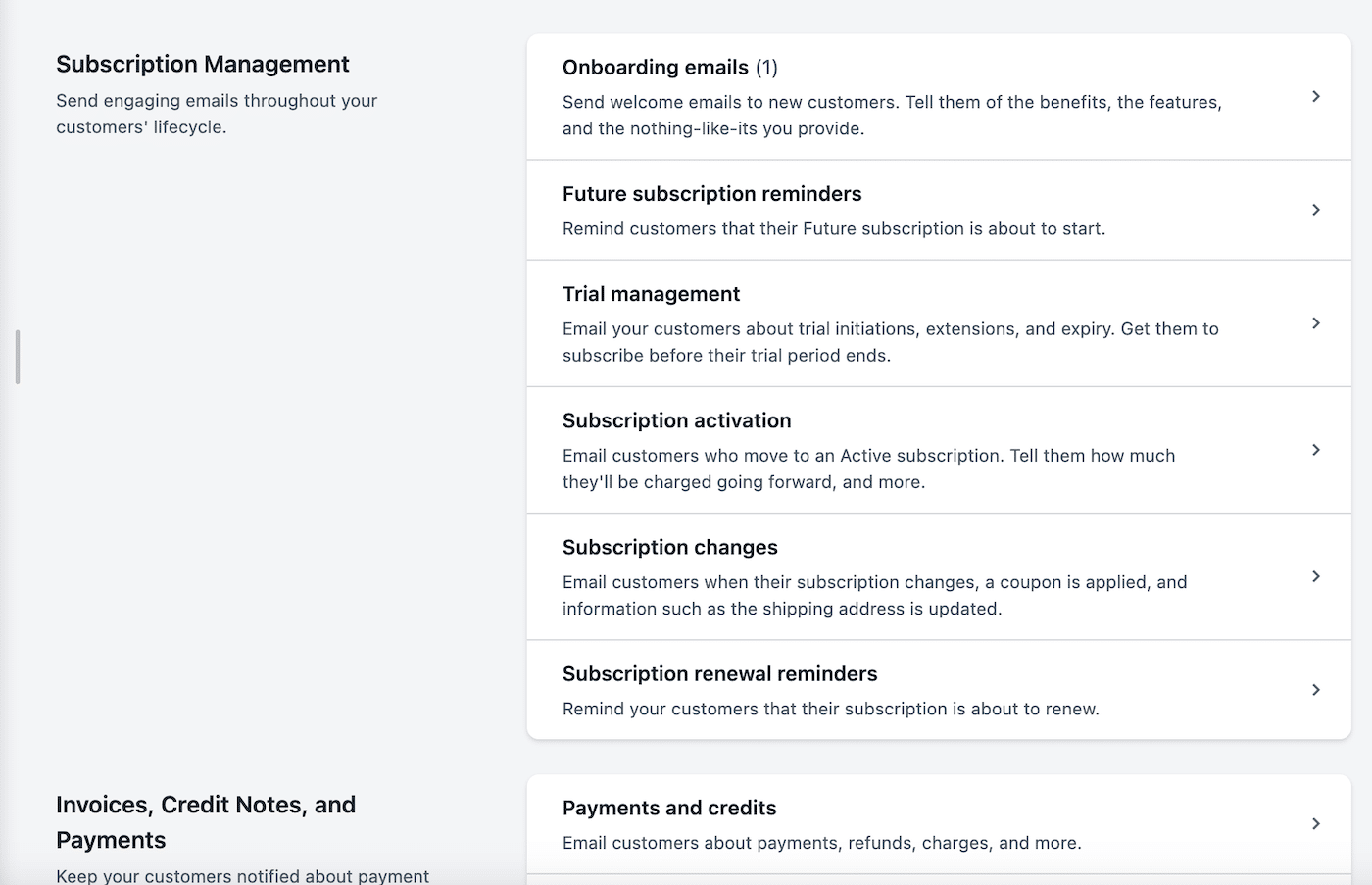 Chargebee Email Notifications