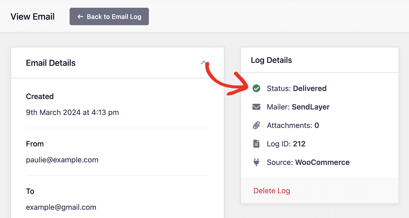 Email Delivery Status