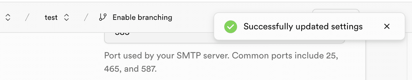 Supabase SMTP Settings Changed
