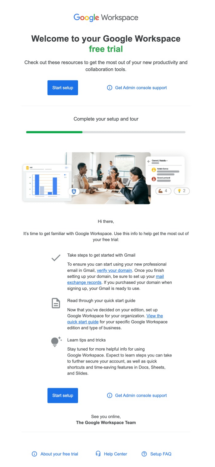 Best Welcome Email Examples - Google Workspace