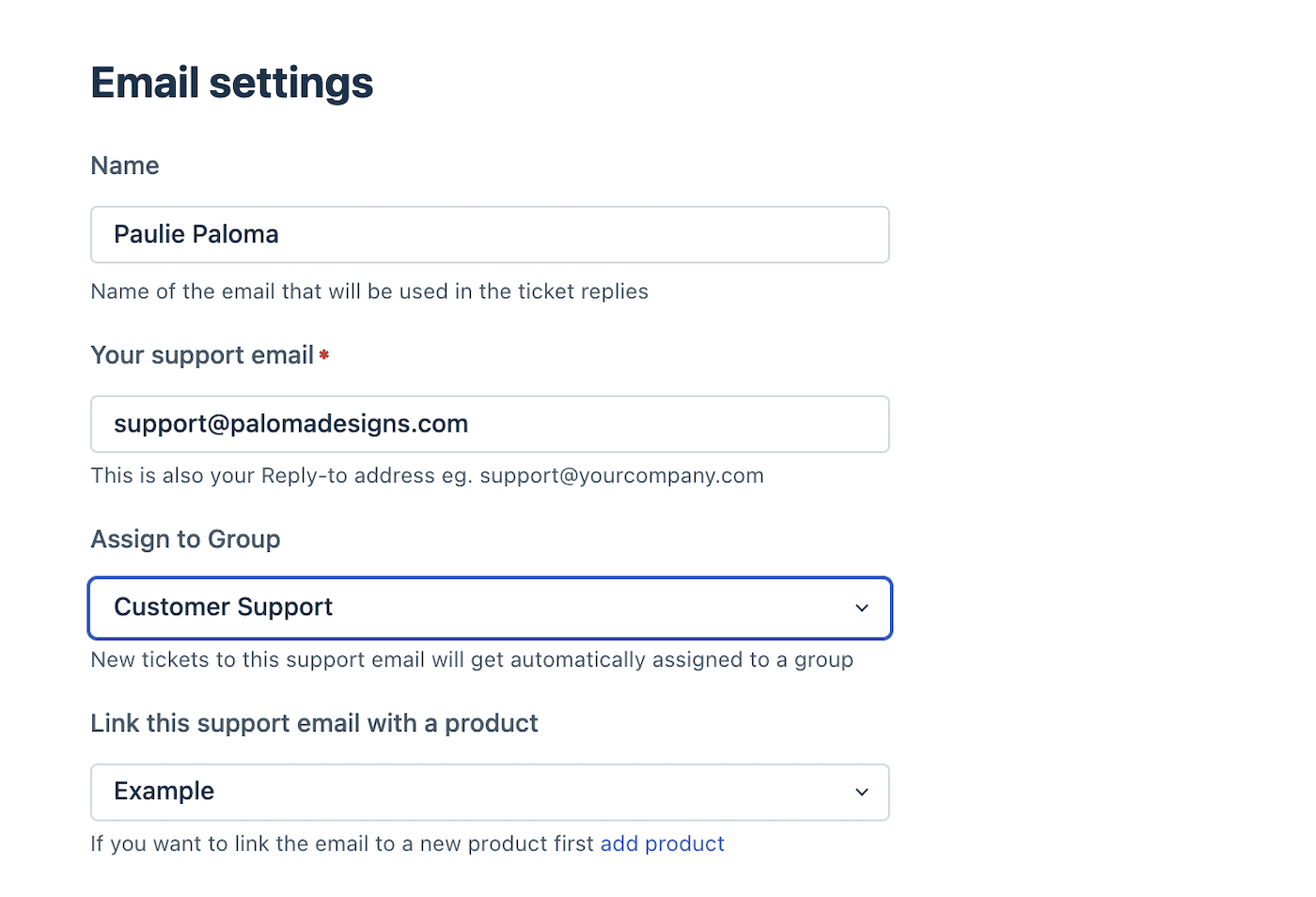 Freshdesk Email Settings