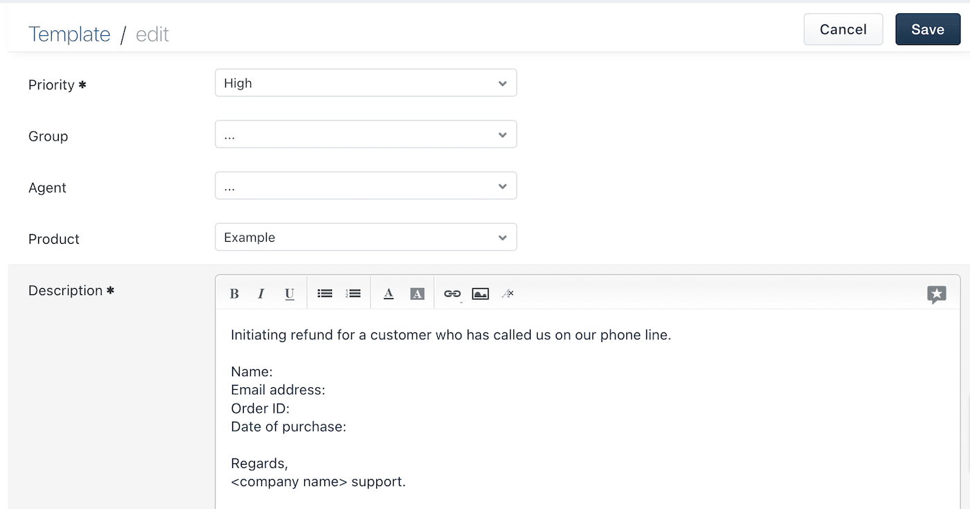 Freshdesk Ticket Templates