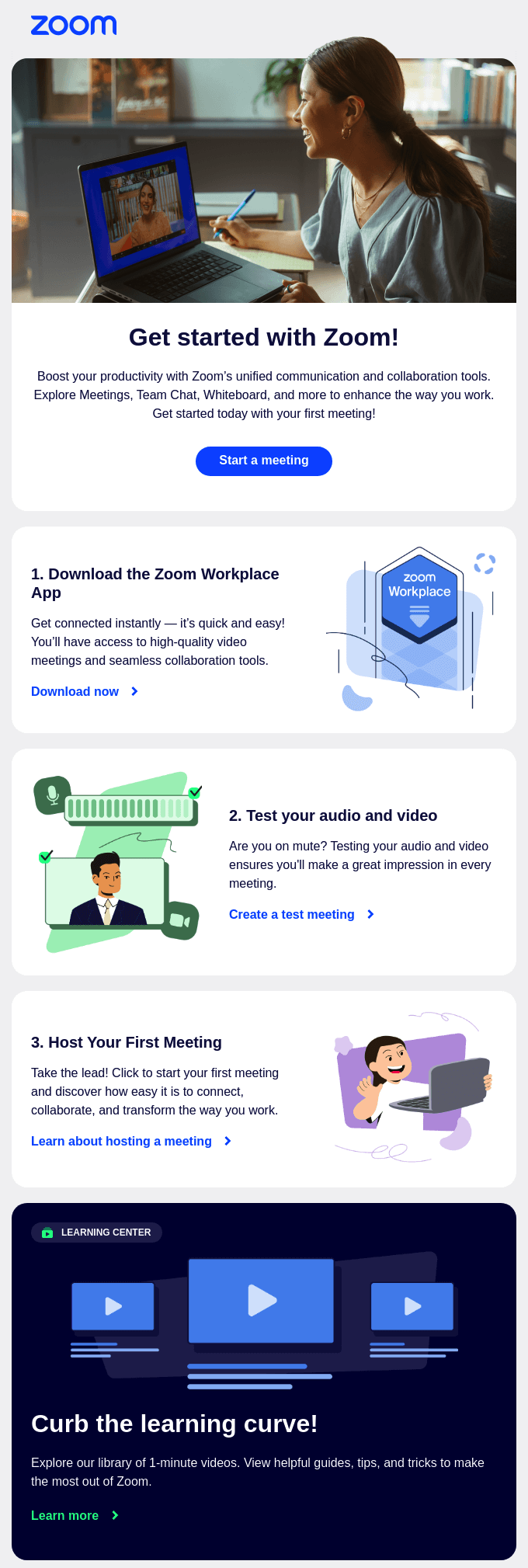 Zoom onboarding email