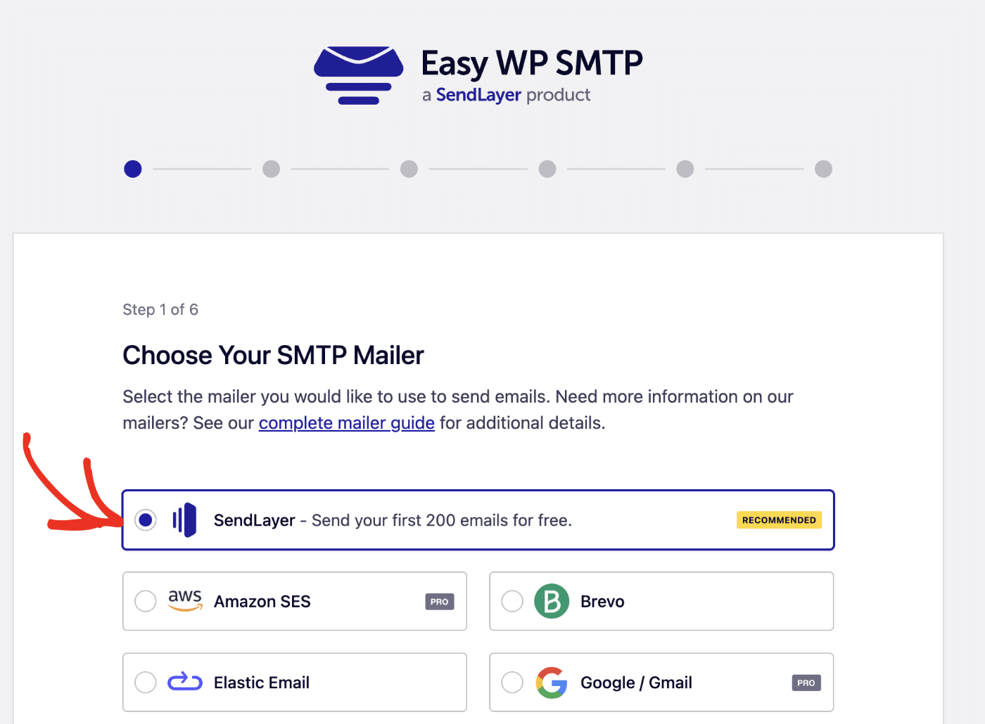 Choose your SMTP mailer