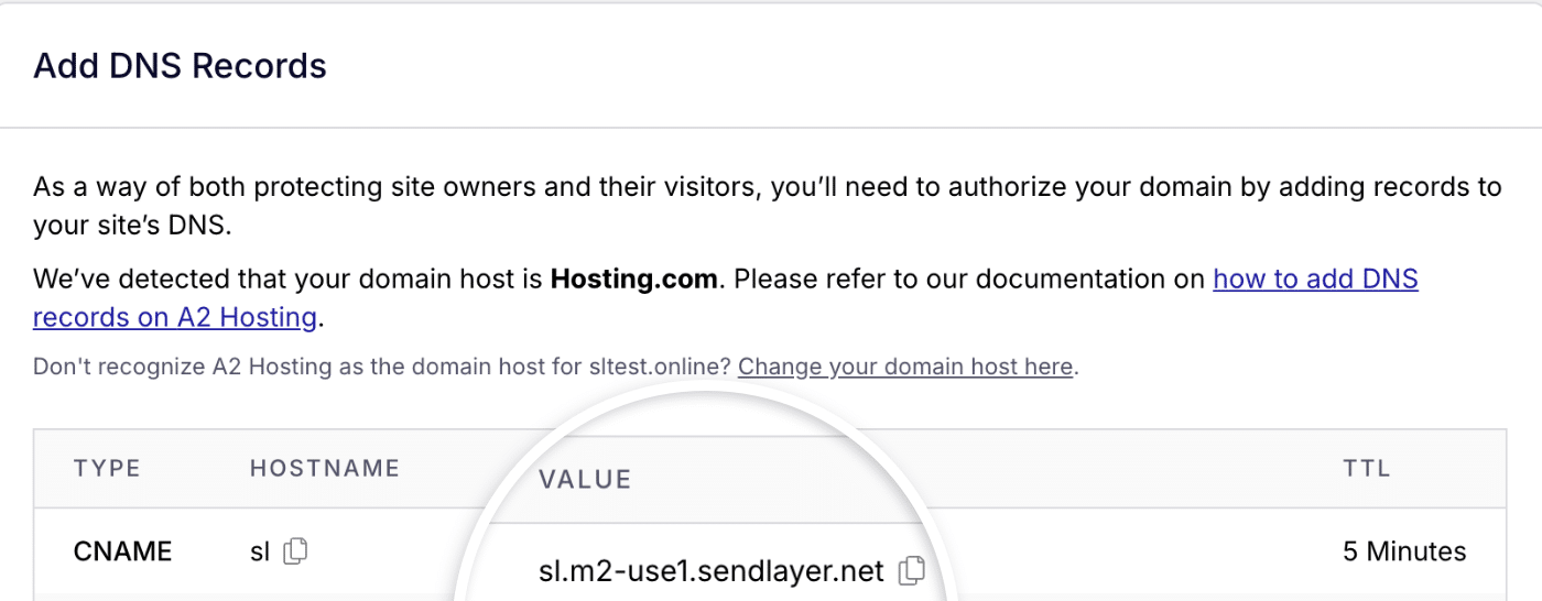 Copy Hostname Value Copy hostname value