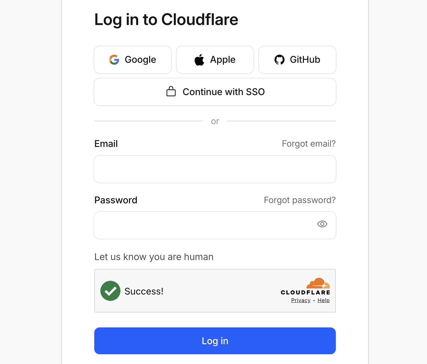 Login to Cloudflare