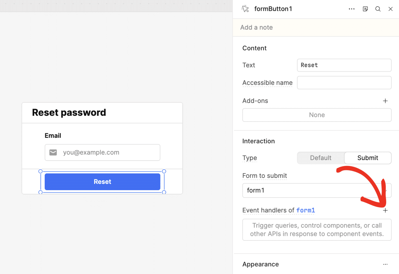 Configure event handler to send email in Retool