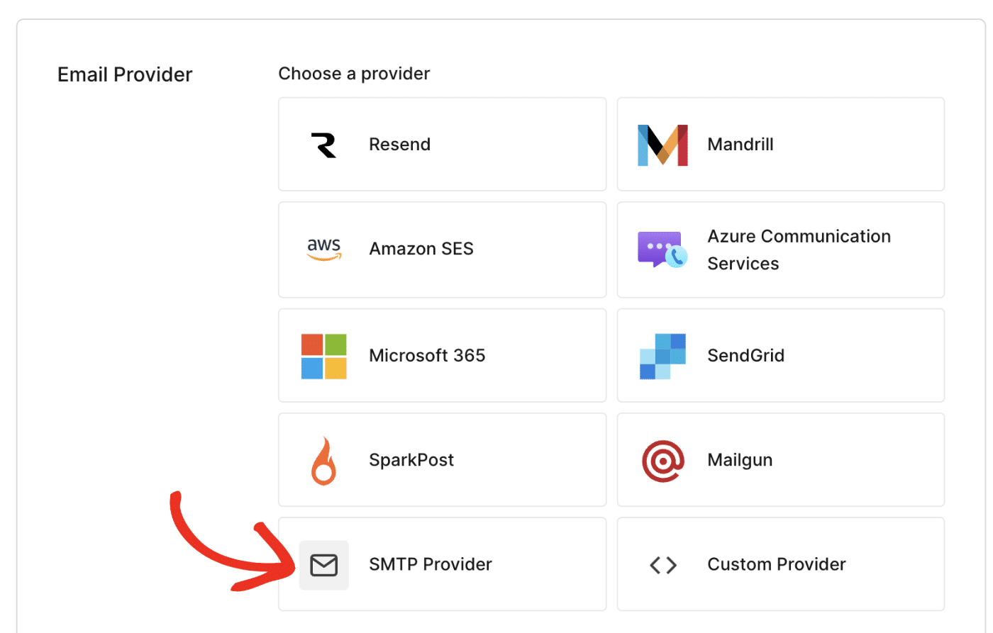 Auth0 email provider page with use my own email provider toggle enabled and SMTP selected