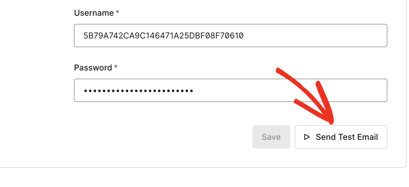 Click the send a test email button
