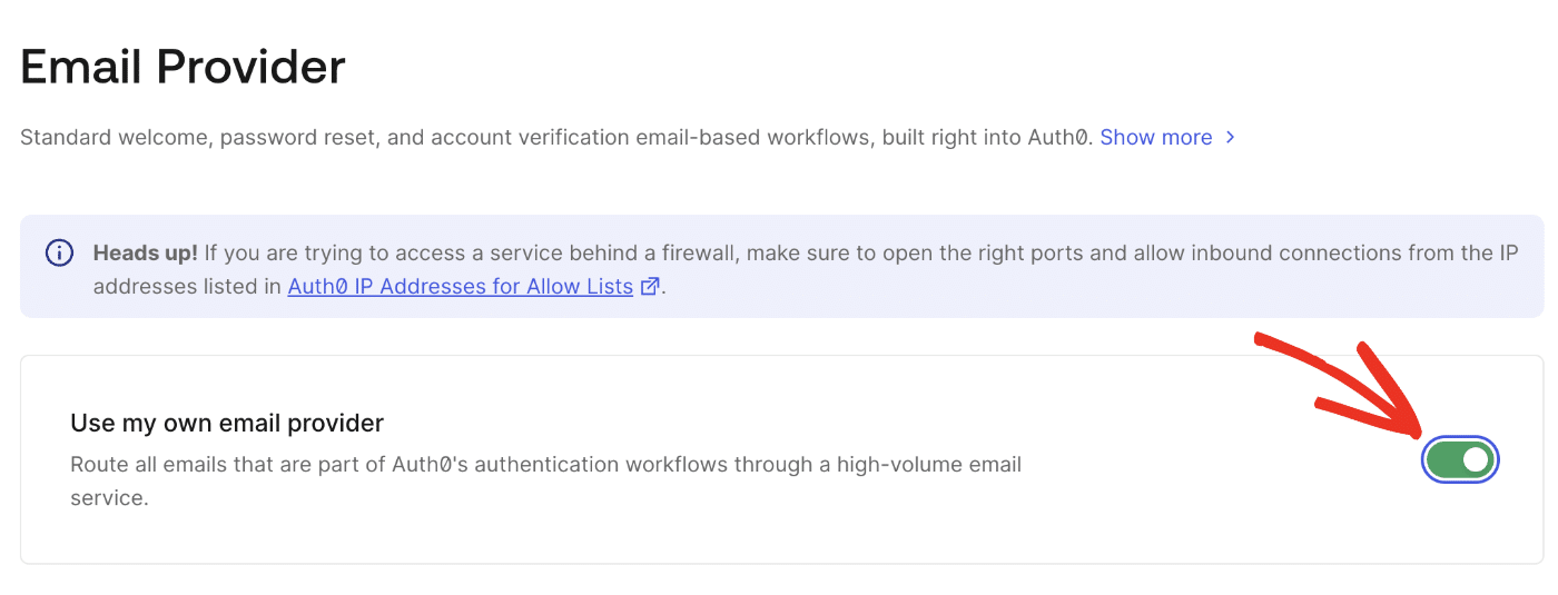 Enable custom provider settings