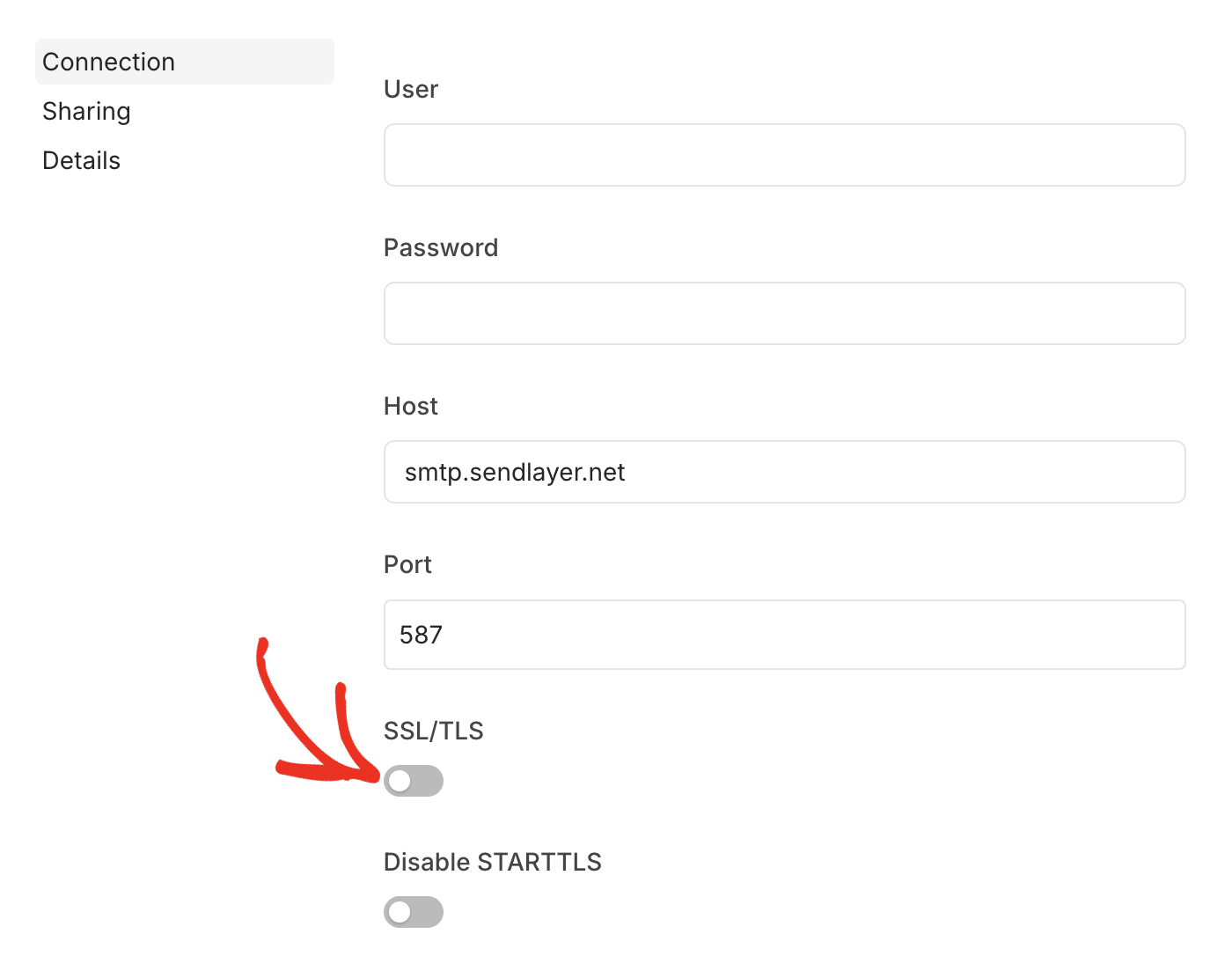 Disable SSL and set port number