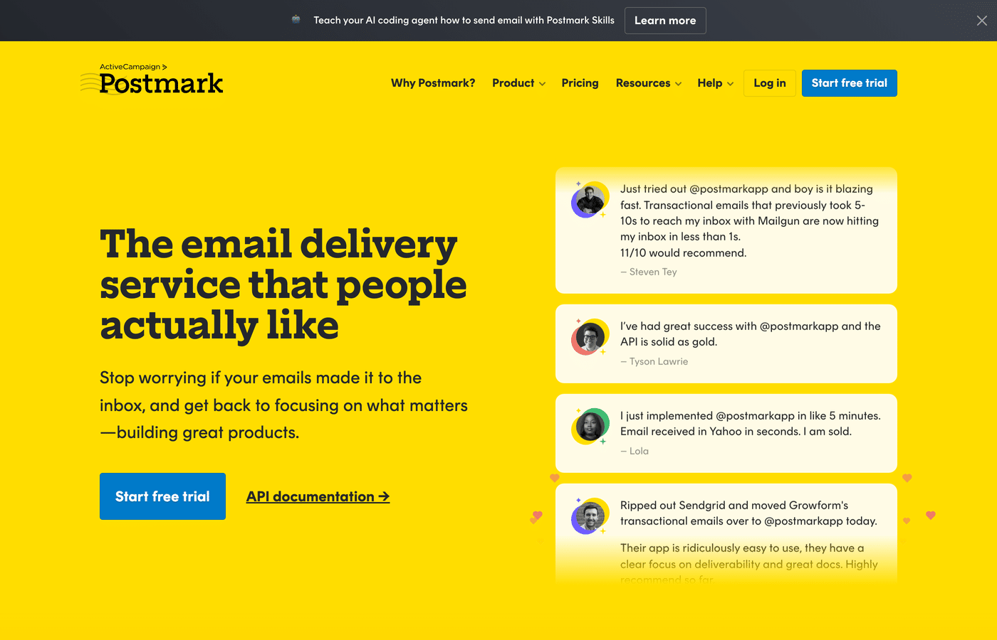 The Postmark homepage
