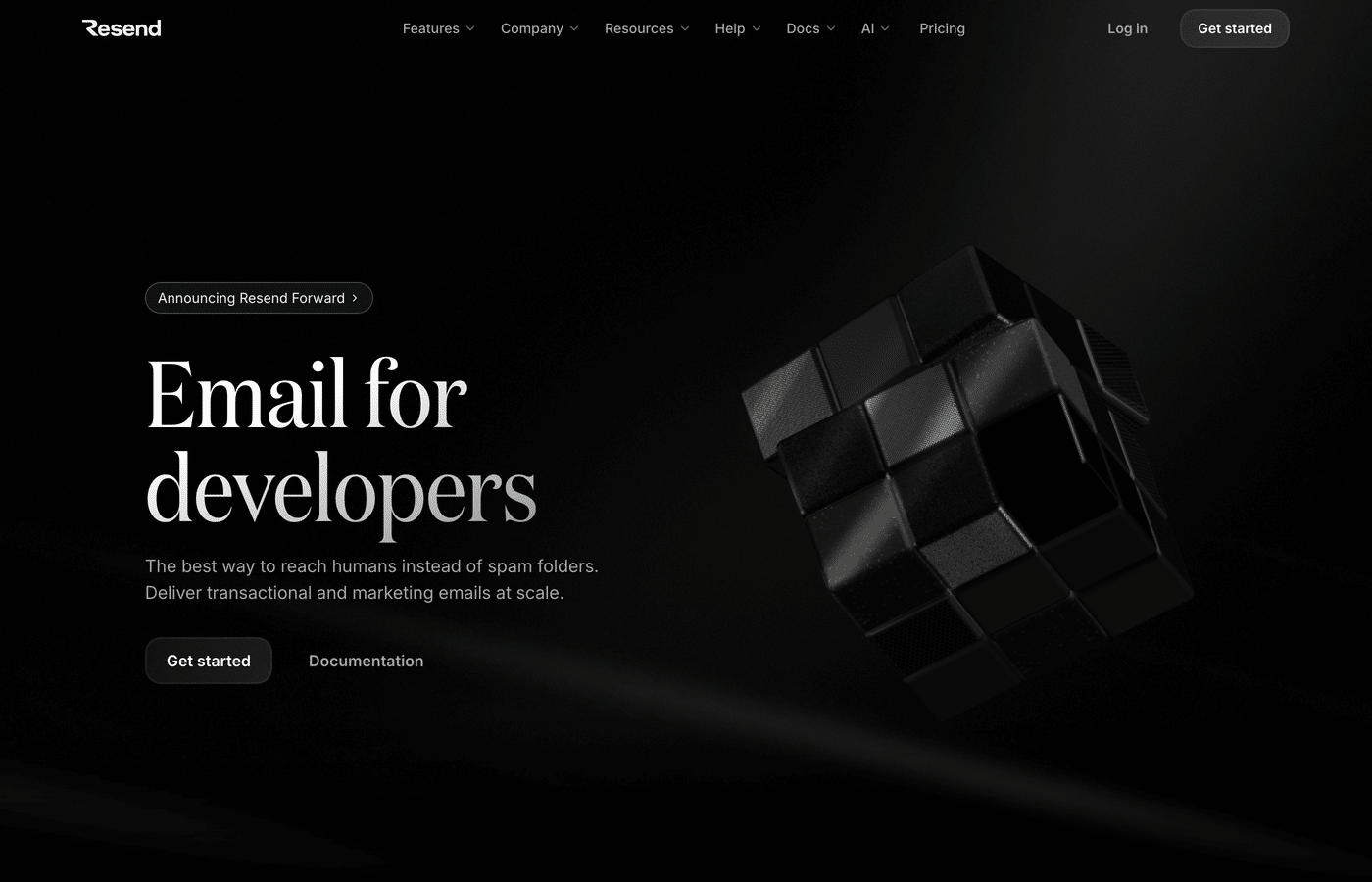 The Resend homepage