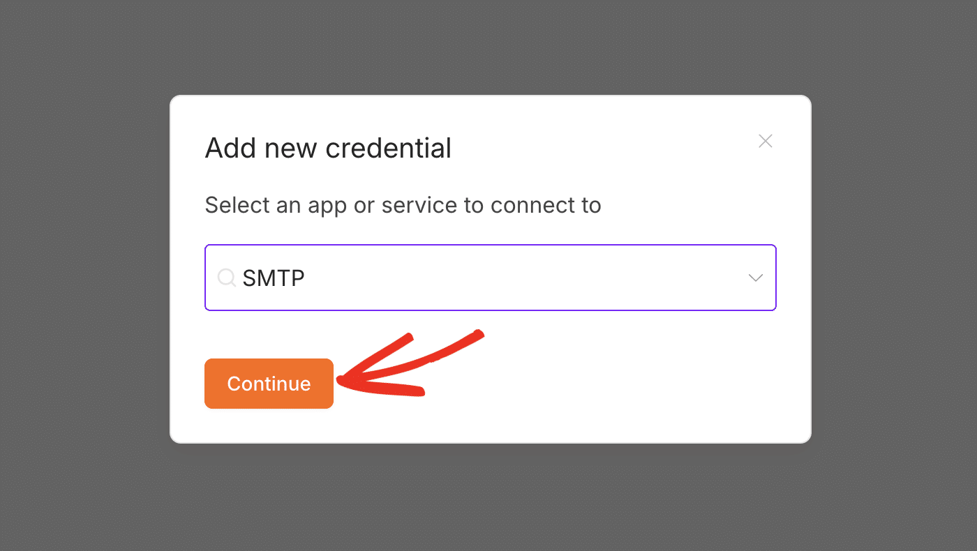 Select SMTP to create new credentials