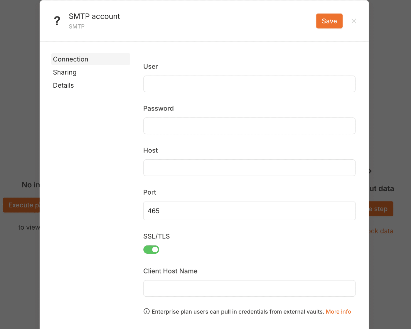 SMTP account configuration in n8n