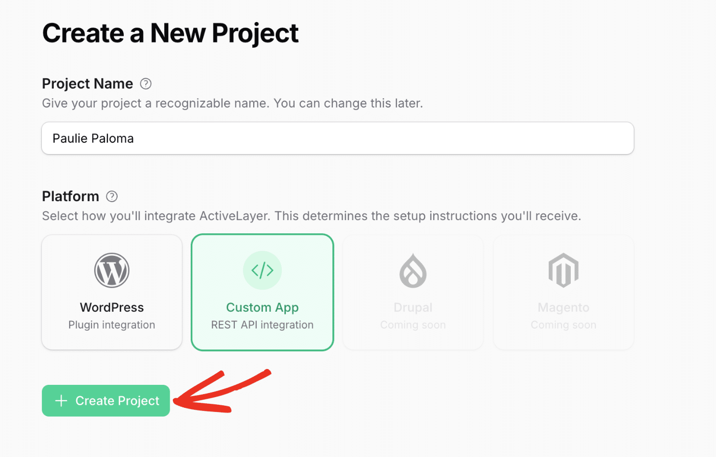 Create ActiveLayer project