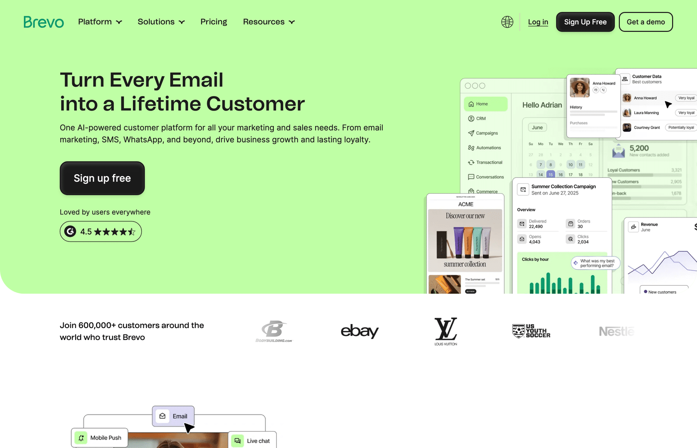 Brevo homepage