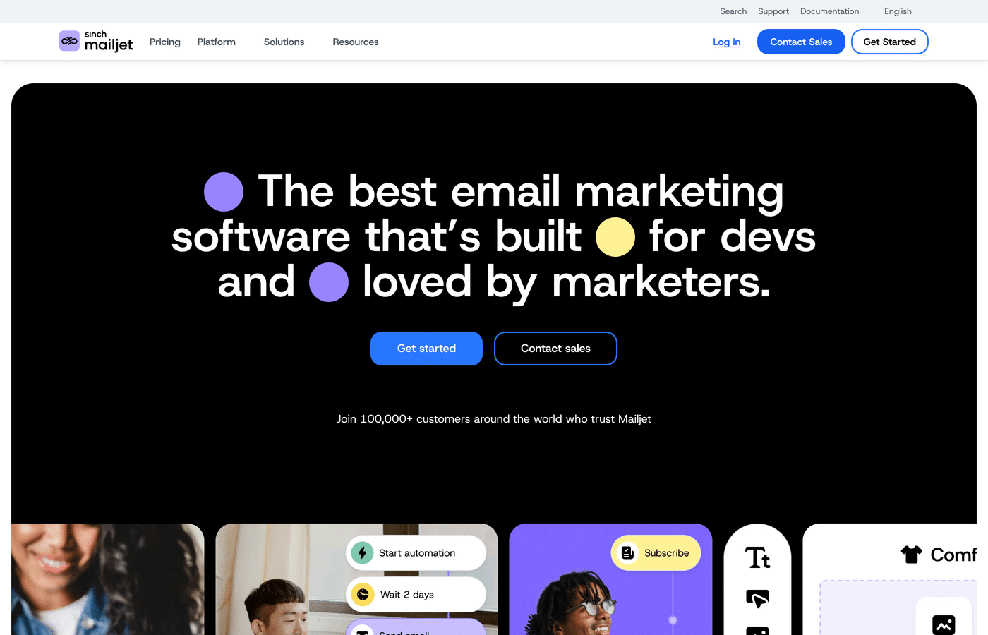 Mailjet homepage