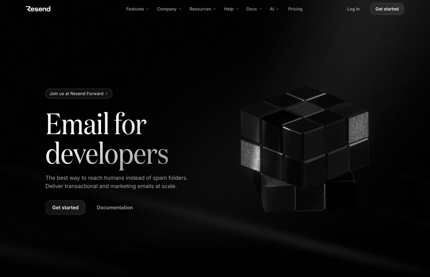 Resend homepage