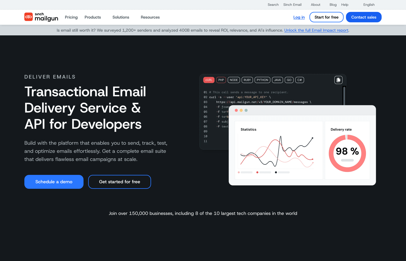 Mailgun homepage