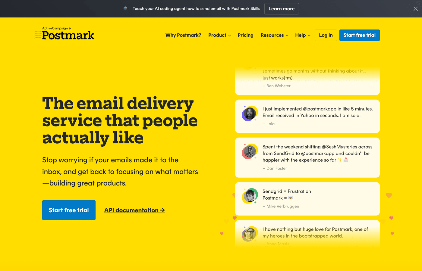 Postmark homepage