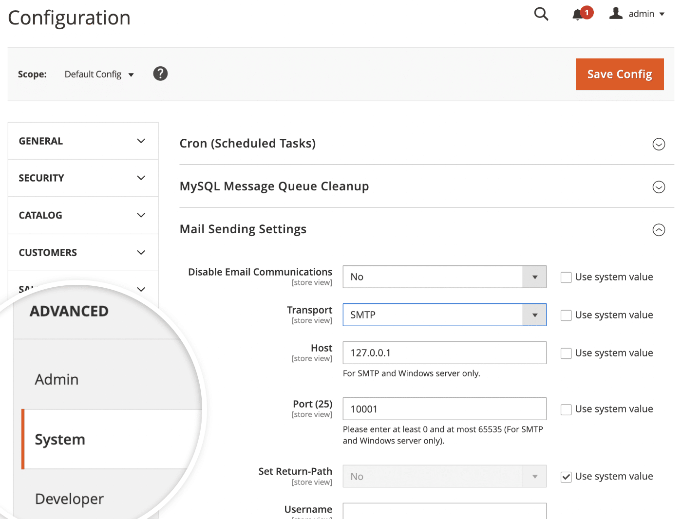 Advanced Magento 2 email settings