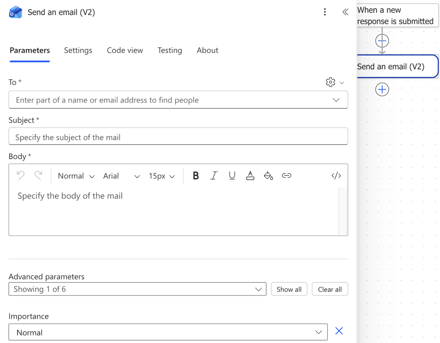 Send email form for Outlook