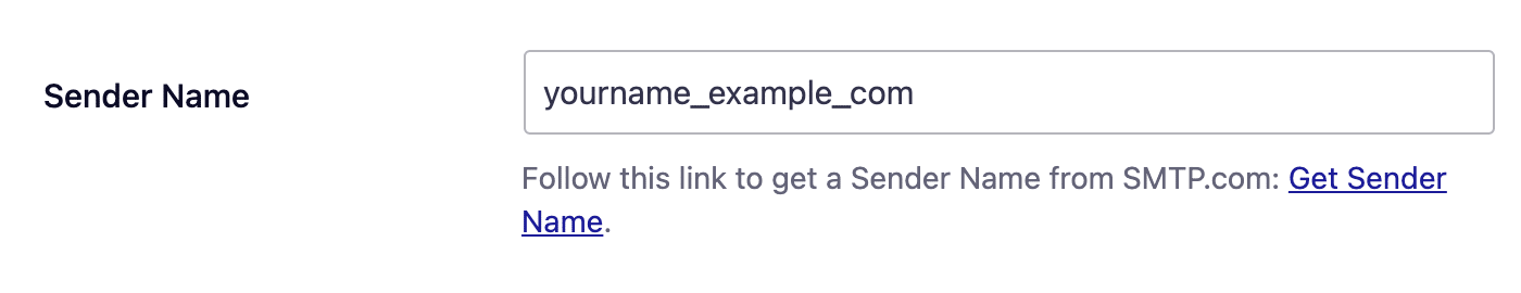 Sender Name field